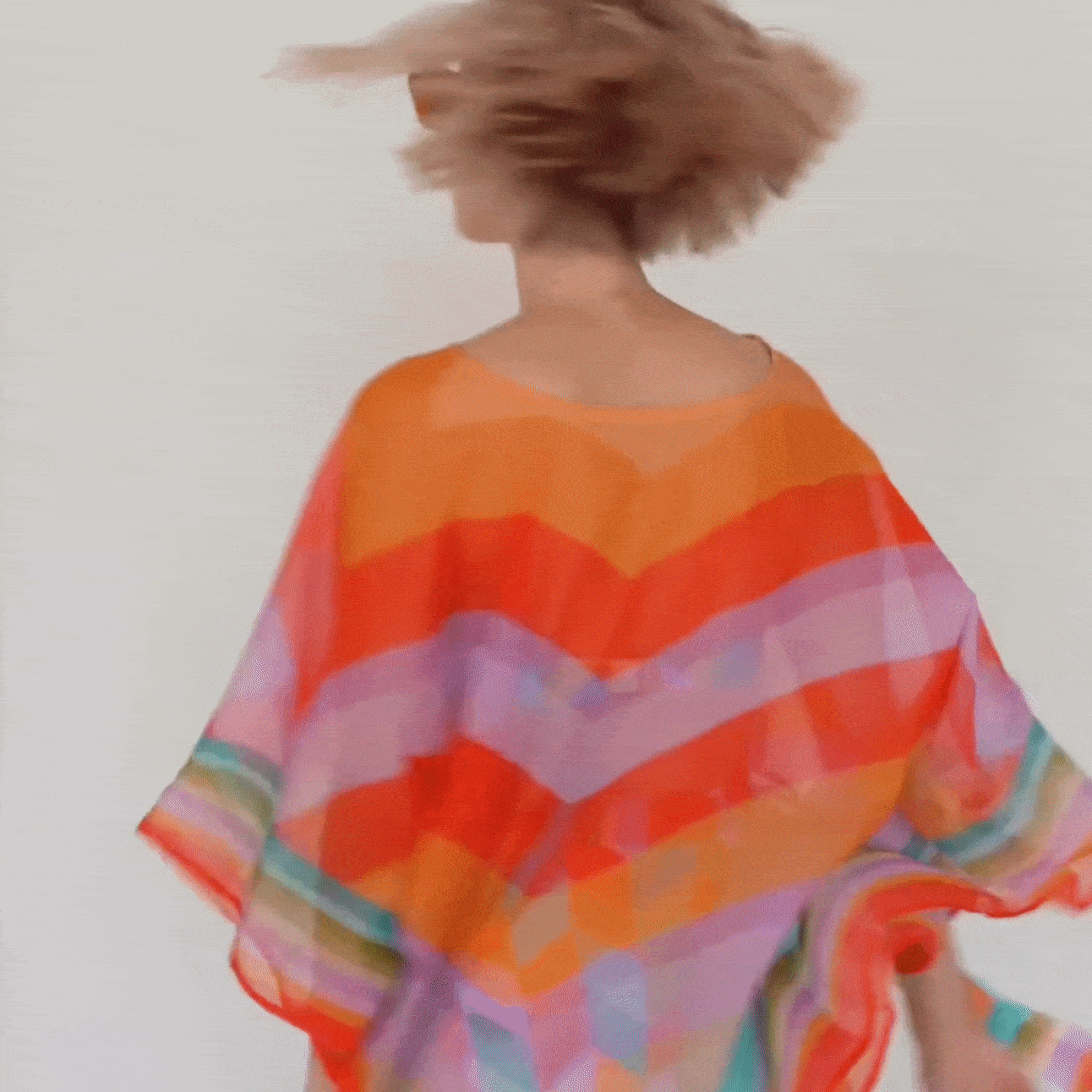 Barevný kaftan, kaftan Deidad, proužkovaný vzor, univerzální velikost, Triola
